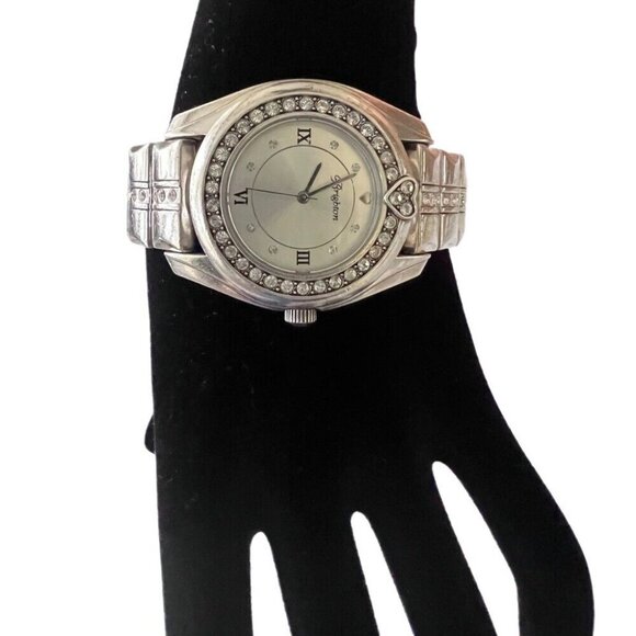 Brighton Dana Point Watch! Silver coated with crystals. Vintage new battery - Picture 4 of 7